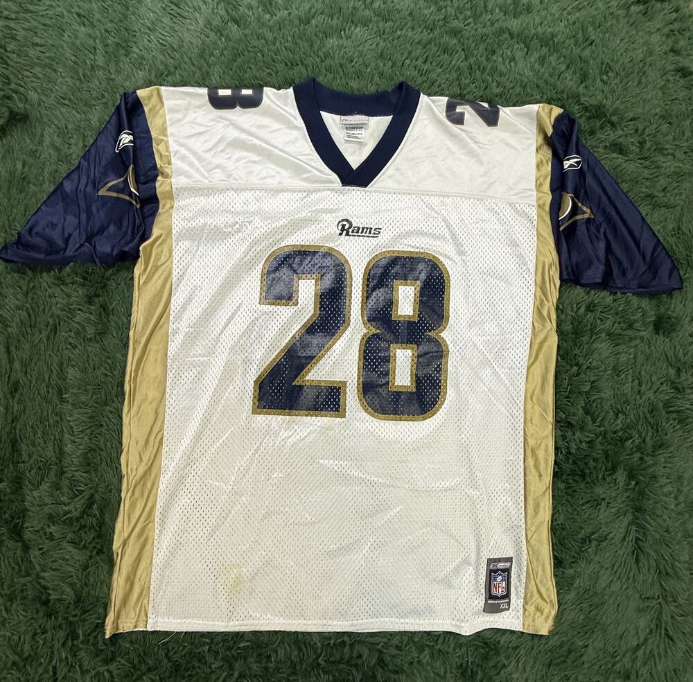 Vintage Reebok Marshall Faulk #28 St. Louis Rams NFL Authentic Team Replica